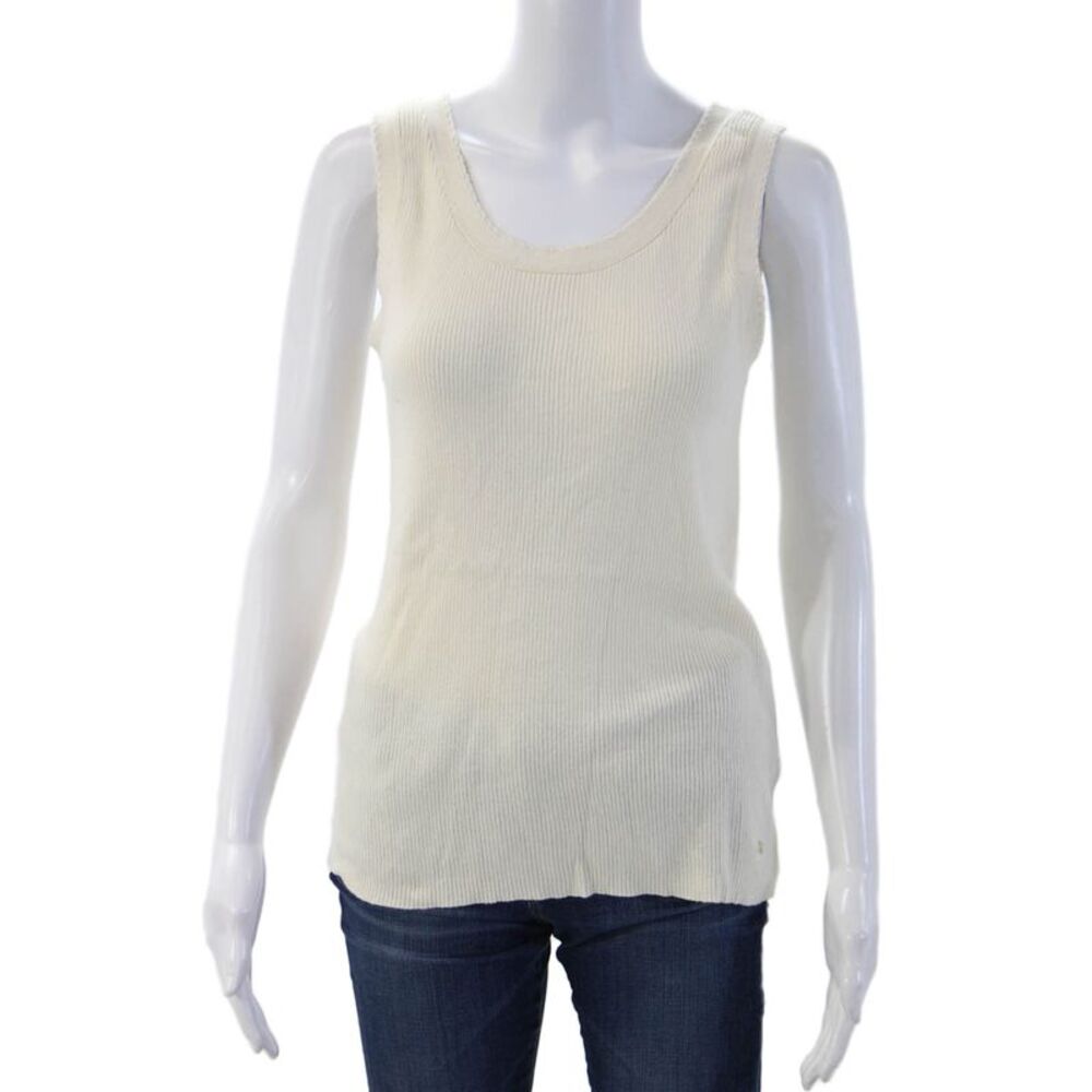 Bonpoint Womens Beige Cotton Sleeveless Round Neck Basic Tank Size XL